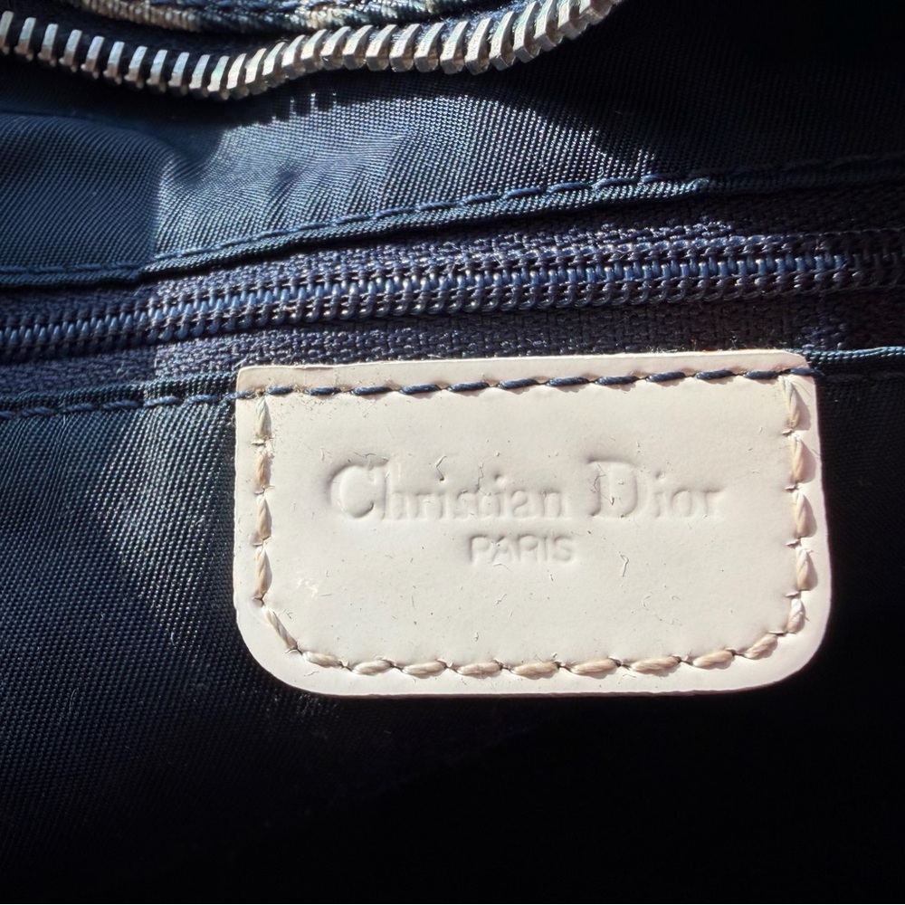 Christian Dior Trotter Shoulder Bag Blue and White Monogram Canvas - Picture 11 of 15